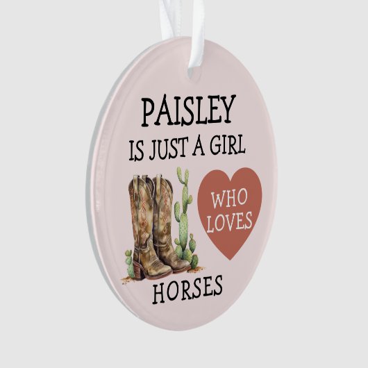 Cowgirl Boots Een meisje dat van paarden houdt Ornament (voorkant)