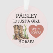 Cowgirl Boots Een meisje dat van paarden houdt Ornament (voorkant)
