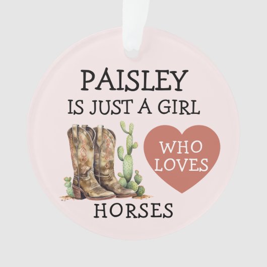 Cowgirl Boots Een meisje dat van paarden houdt Ornament (voorkant)