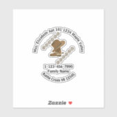 Cowgirl Boots en contactinfo Pet familie Sticker (Vel)