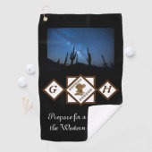 Cowgirl Boots en Cowboy Pet Monogram Foto Golfhanddoek (Insitu)