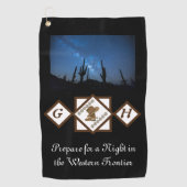 Cowgirl Boots en Cowboy Pet Monogram Foto Golfhanddoek (Voorkant)