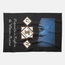 Cowgirl Boots en Cowboy Pet Monogram Foto Theedoek