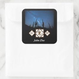 Cowgirl Boots en Cowboy Pet Monogram Foto Vierkante Sticker