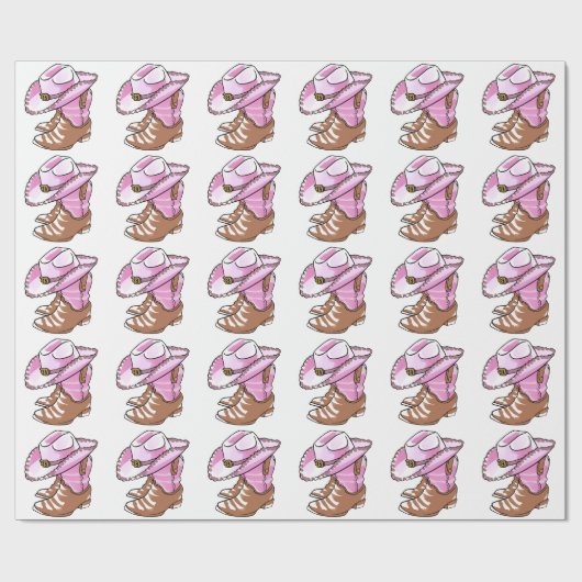 Cowgirl Boots en Pet Cadeaupapier (Vlak)