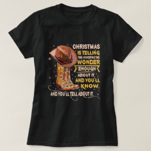 Cowgirl Boots en Pet Kerstmis vertellen Western T-shirt