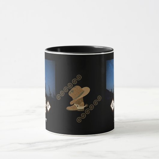 Cowgirl Boots en Pet Selfie-foto naam Mok (Midden)