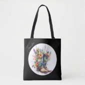 Cowgirl Boots en wilde bloemen gepersonaliseerd Tote Bag (Voorkant)