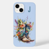 Cowgirl Boots en wilde bloemen monogrammen Case-Mate iPhone Case (Achterkant)