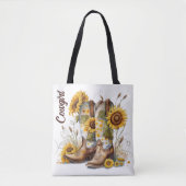 Cowgirl Boots en zonnebloemen Tote Bag (Voorkant)