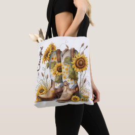 Cowgirl Boots en zonnebloemen Tote Bag
