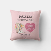 Cowgirl Boots Just a Girl who loves horses Kussen (Voorkant)