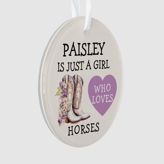 Cowgirl Boots Just a Girl who loves horses Ornament (voorkant)