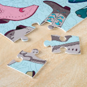 Cowgirl Boots op blauw Legpuzzel (Zijkant)