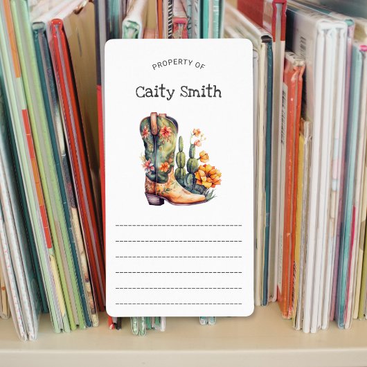 Cowgirl Boots orange floral cactus property of  Etiket