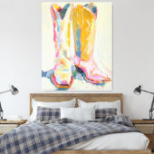 Cowgirl Boots Painting Print Western Canvas (Insitu (Slaapkamer))