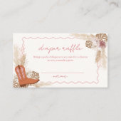 Cowgirl Boots Pampas Luier Raffle Baby shower Informatiekaartje (Voorkant)