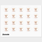 Cowgirl Boots Peonies Blush Pink BRIDAL SHOWER Ronde Sticker (Vel)