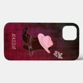 Cowgirl Boots Pet Butterfly Burgundy - Gepersonali Case-Mate iPhone Case (Achterkant (horizontaal))
