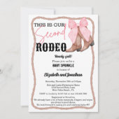Cowgirl Boots Pink Bow Rodeo Tweede Baby Sprinkle Kaart (Voorkant)