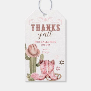 Cowgirl Boots Roze Westerne Favoriet Tag Cadeaulabel
