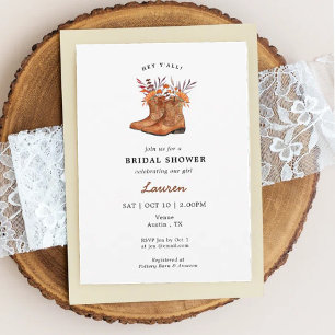 Cowgirl Boots Rustic Western Vrijgezellenfeest Kaart