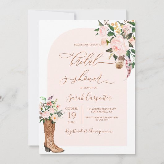 Cowgirl Boots Vrijgezellenfeest Kaart (Voorkant)