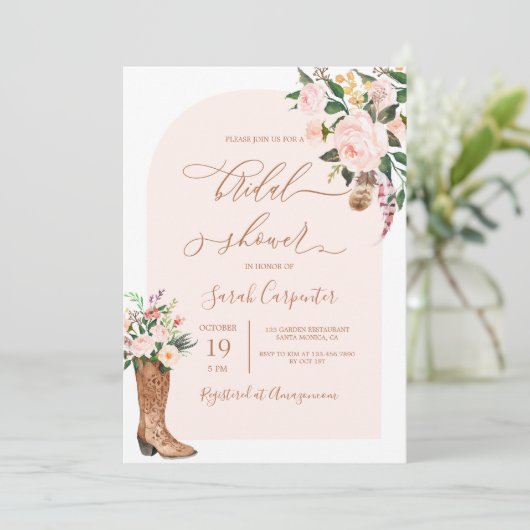 Cowgirl Boots Vrijgezellenfeest Kaart (Staand voorkant)