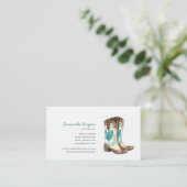 Cowgirl Boots Waterverf schilderen Visitekaartje (Staand voorkant)