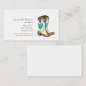 Cowgirl Boots Waterverf schilderen Visitekaartje (Voorkant / Achterkant)