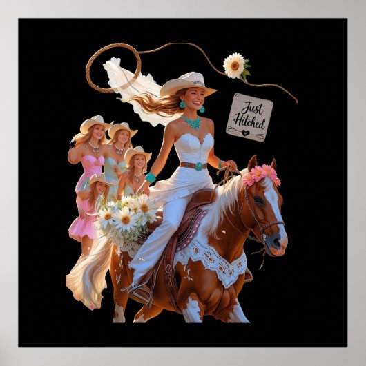 Cowgirl Bride – Summer Ride to Love” Poster (Voorkant)
