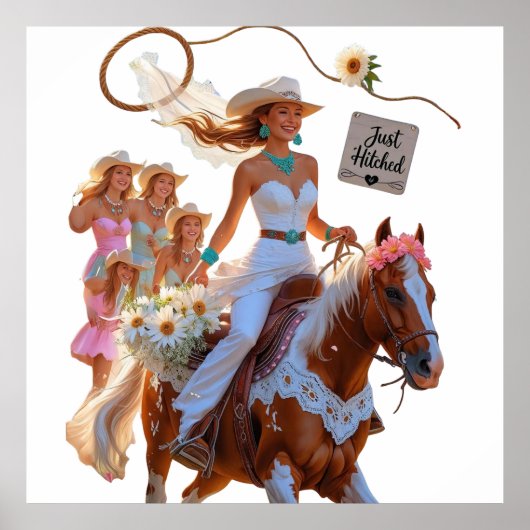 “Cowgirl Bride – Summer Ride to Love” Poster (Voorkant)