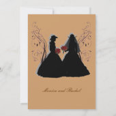 Cowgirl Brides Custom Lesbian Wedding Invitations Kaart (Achterkant)