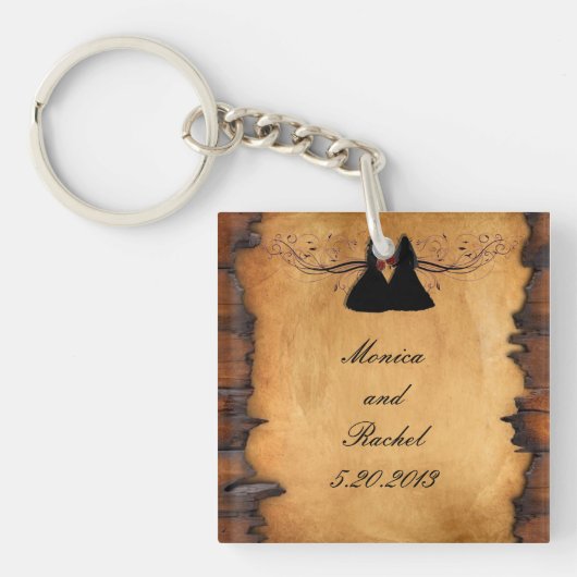 Cowgirl Brides Custom Wedding Sleutelhanger Favors (voorkant)