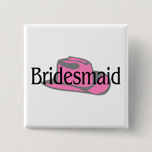 Cowgirl Bridesmaid Vierkante Button 5,1 Cm