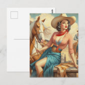  Cowgirl Briefkaart (Voorkant / Achterkant)