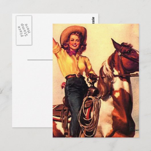 Cowgirl Briefkaart (Voorkant / Achterkant)