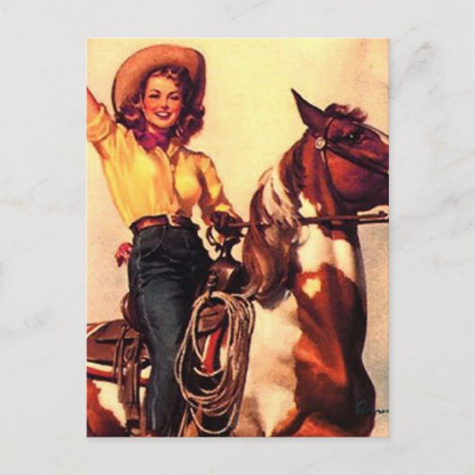 Cowgirl Briefkaart (Voorkant)