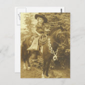  COWGIRL BRIEFKAART OF INVITATIE (Voorkant / Achterkant)