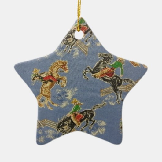 Cowgirl Bronc Rider Keramisch Ornament (Voorkant)