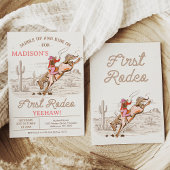 Cowgirl Brown Eerste Rodeo 1e Verjaardag Kaart