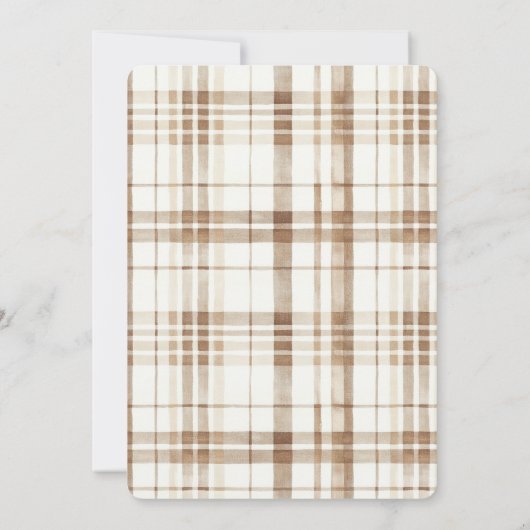 Cowgirl Brown Plaid Stripes Horse Birthday   Kaart (Achterkant)