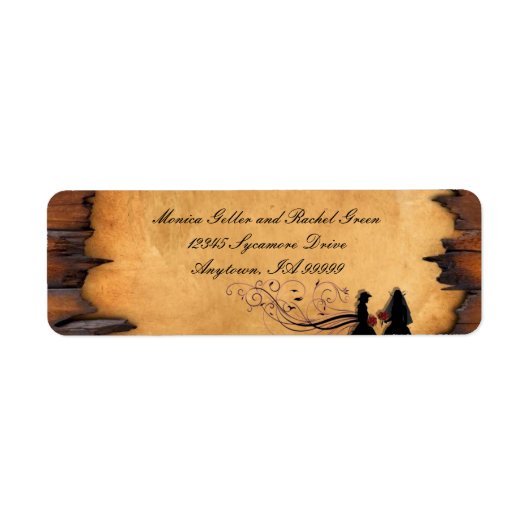Cowgirl bruiden aangepaste bruiloft retour adres etiket (Voorkant)