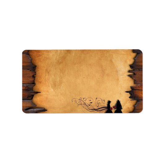 Cowgirl bruiden bruiloft lege Adresetiketten Etiket (Voorkant)