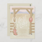 Cowgirl Bruidsmeisjardag/ Afscheid Als Meisje Briefkaart (Voorkant / Achterkant)