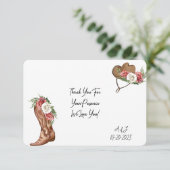 COWGIRL BRUIDSSCHENK THAN KART BEDANKKAART (Staand voorkant)