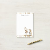 Cowgirl Bruin Geruit Strepen Paard Post-it® Notes (Op bureau)