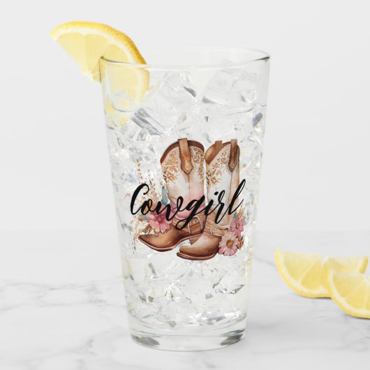 Cowgirl Bruin western Cowboy laarzen Glas (Voorkant ijs)