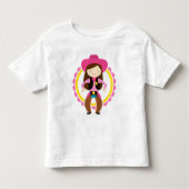 Cowgirl Brunette - Cute Pink Western Rodeo Land Kinder Shirts (Voorkant)