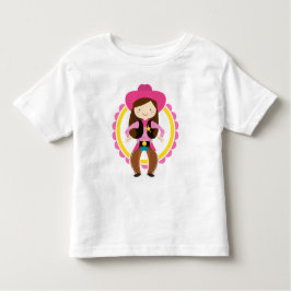 Cowgirl Brunette - Cute Pink Western Rodeo Land Kinder Shirts